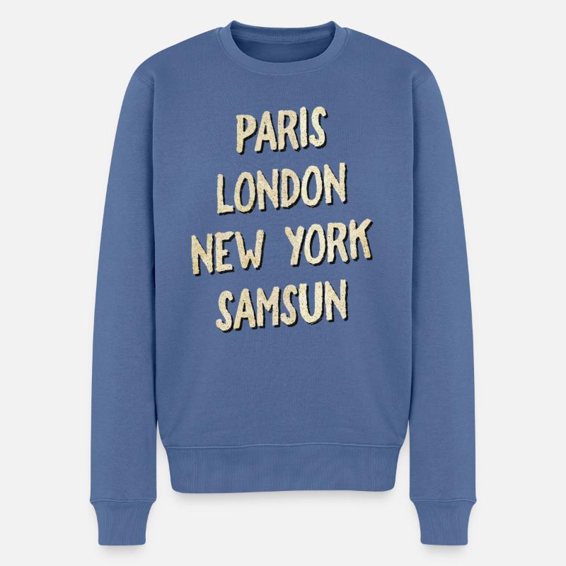 Samsun - Männer Premium Bio Pullover - Taubenblau