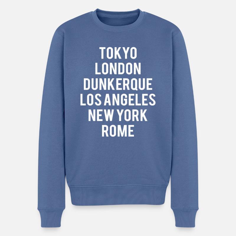 DUNKERQUE - Pull Premium bio Homme - bleu pigeon