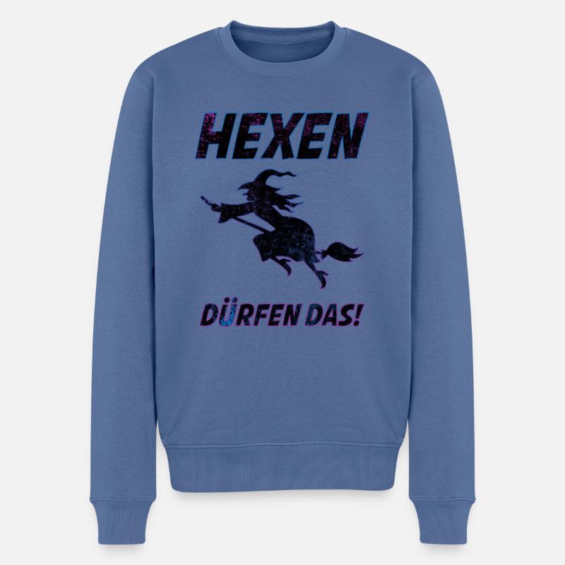 Hexen duerfen das | Halloween Hexerei T-Shirt - Männer Premium Bio Pullover - Taubenblau