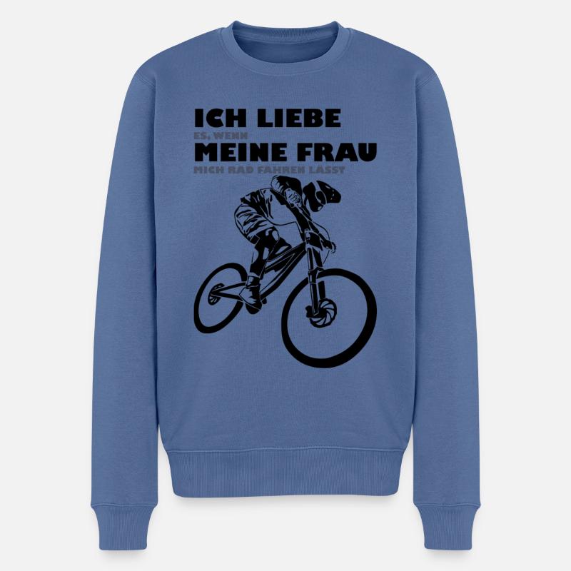 Mountainbike Downhill Freeride - Männer Premium Bio Pullover - Taubenblau