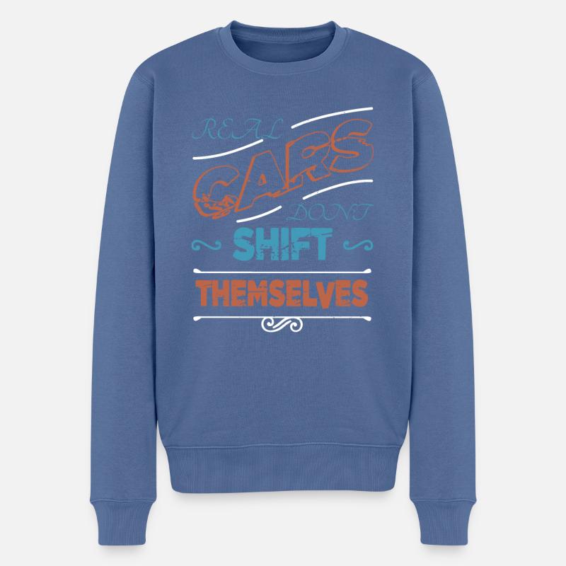 baseballtshirt automobile birthday present idea - Männer Premium Bio Pullover - Taubenblau
