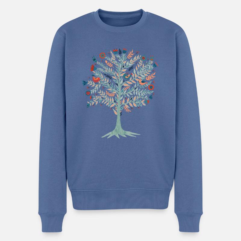 Arbre. Arbre de vie. Yggdrasil - Pull Premium bio Homme - bleu pigeon