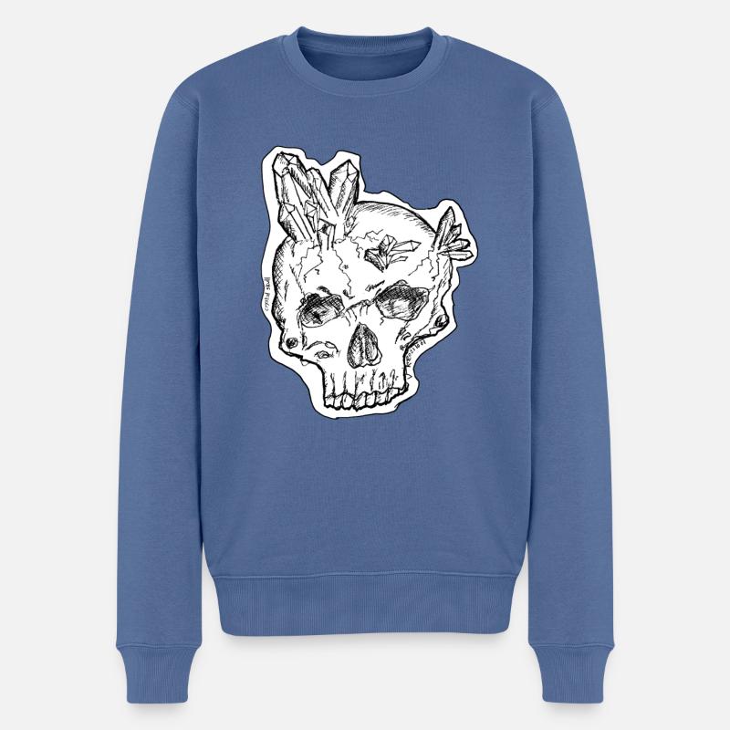 crystal skull - Pull Premium bio Homme - bleu pigeon