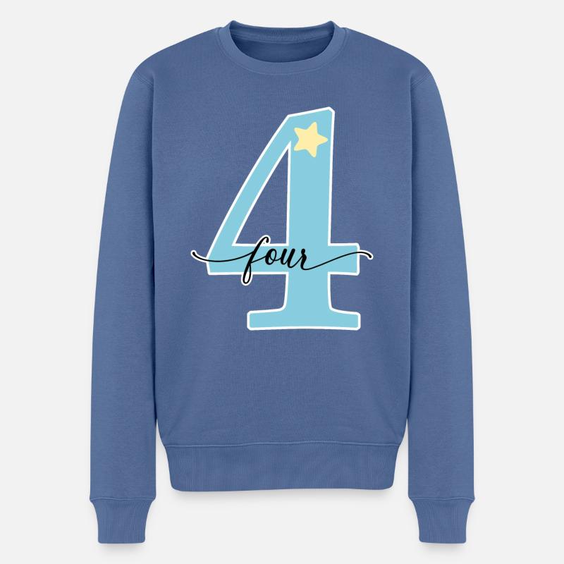 4e anniversaire quatre ans - Pull Premium bio Homme - bleu pigeon