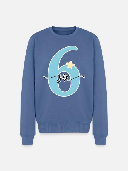 6th birthday six years - Men's Premium Organic Jumper - stone blue