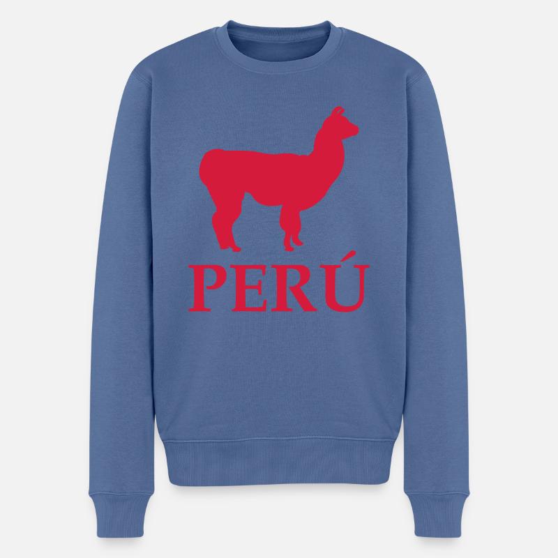 Peru - Männer Premium Bio Pullover - Taubenblau