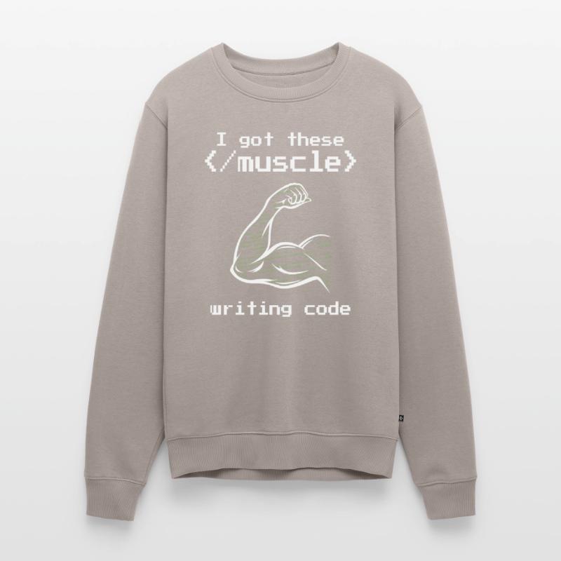 I got these muscle writing code programmer coder Männer Premium Bio Pullover