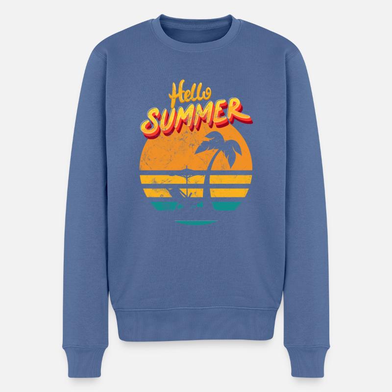 hello summer 1 - Pull Premium bio Homme - bleu pigeon