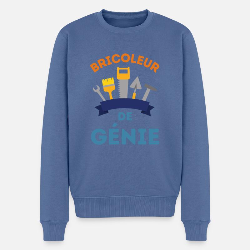 Bricoleur de génie 5 - Pull Premium bio Homme - bleu pigeon