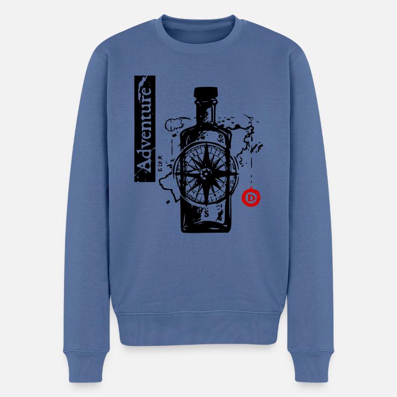 Voyage d’aventure - Pull Premium bio Homme - bleu pigeon