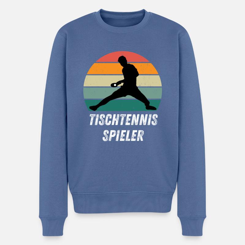 Tischtennisspieler - Männer Premium Bio Pullover - Taubenblau