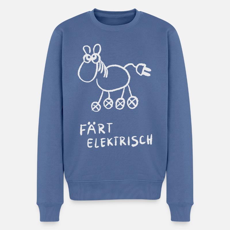 Färt Elektrisch - Männer Premium Bio Pullover - Taubenblau