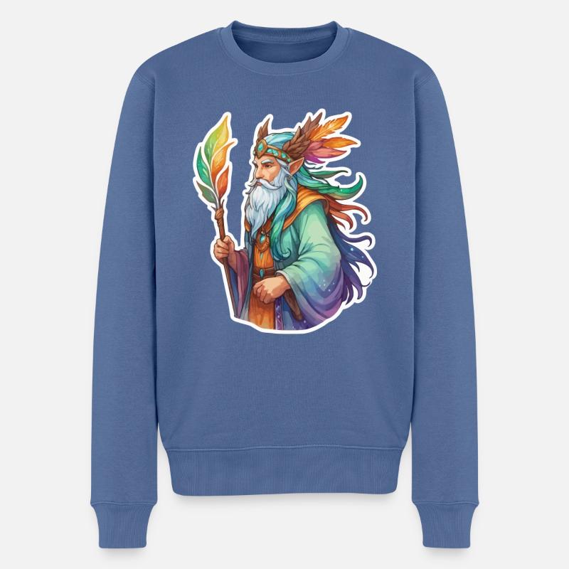 Aquarelles de druide - Pull Premium bio Homme - bleu pigeon