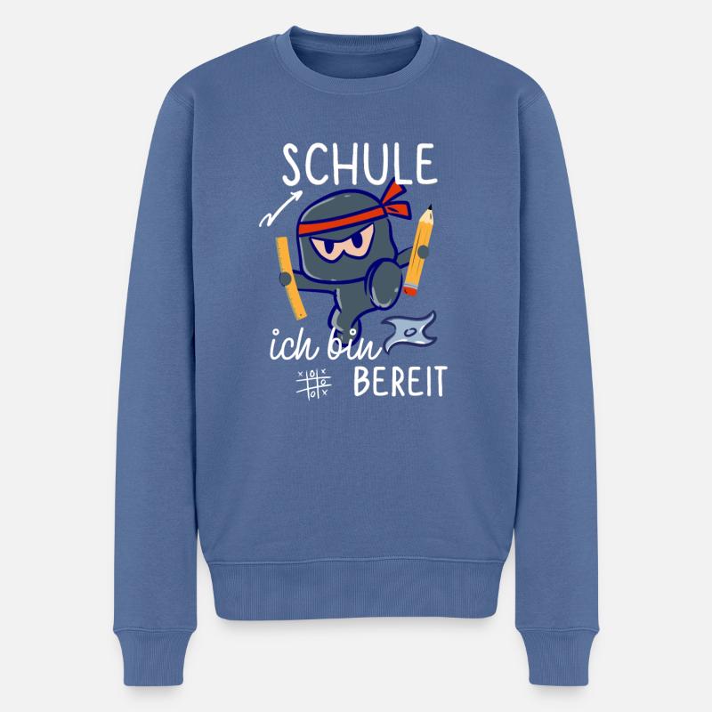 Schule Einschulung Schultag Erstklässler Ninja - Männer Premium Bio Pullover - Taubenblau