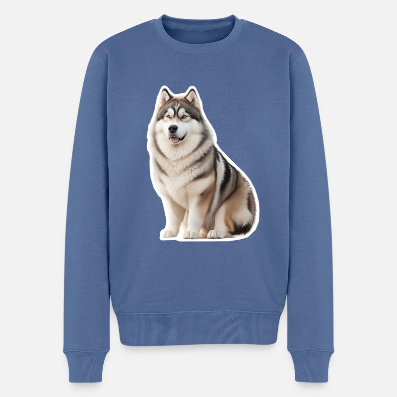Malamut - Männer Premium Bio Pullover - Taubenblau