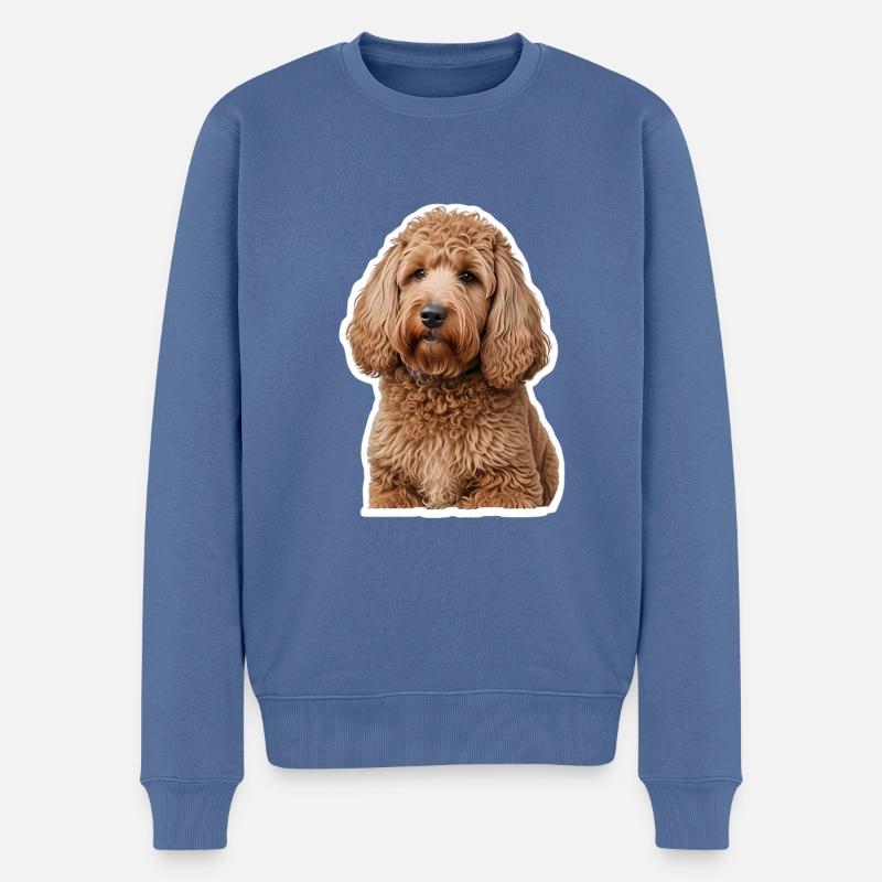 Pudel - Männer Premium Bio Pullover - Taubenblau