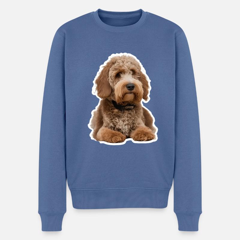 Caniche - Pull Premium bio Homme - bleu pigeon