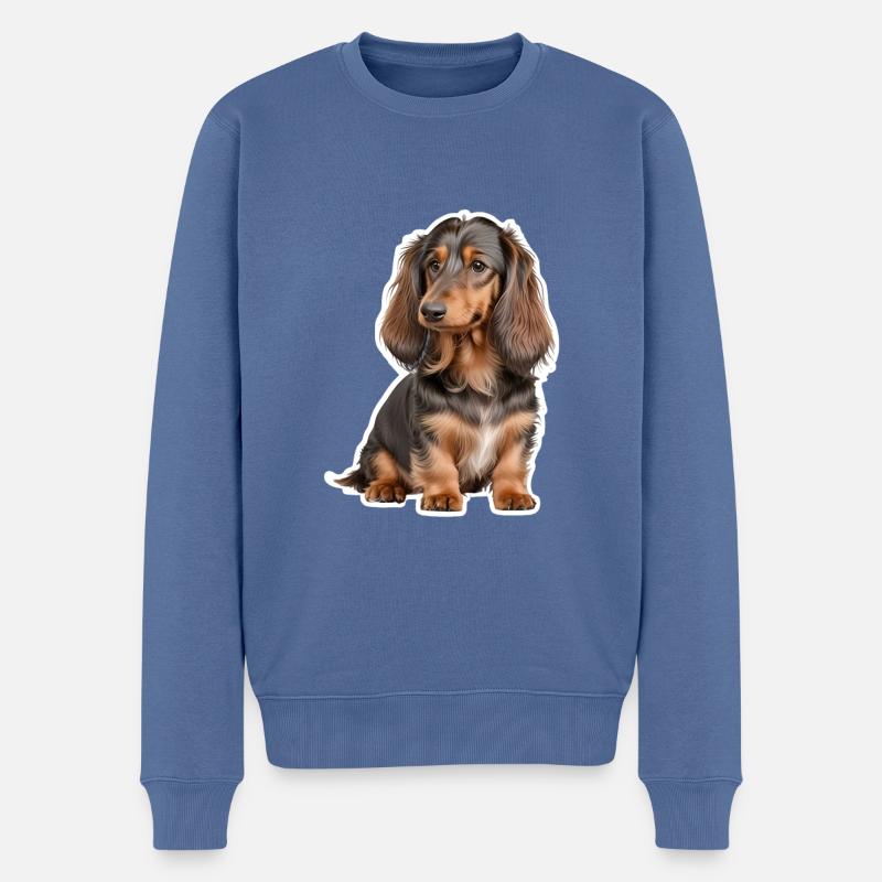 Teckel - Pull Premium bio Homme - bleu pigeon