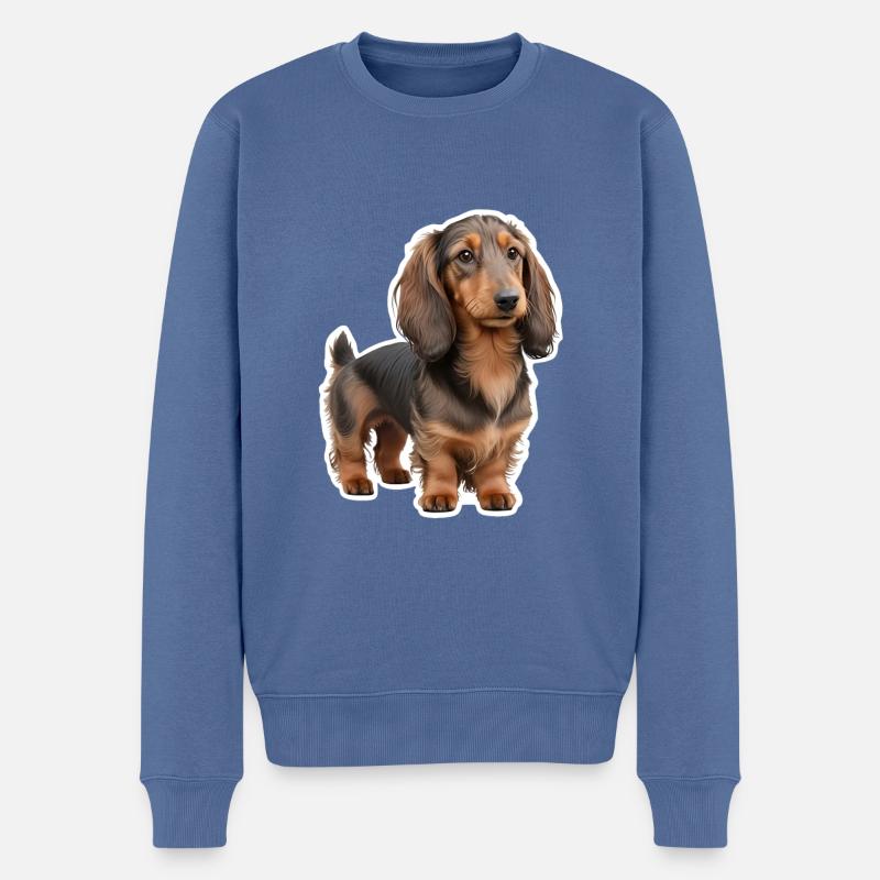 Teckel - Pull Premium bio Homme - bleu pigeon
