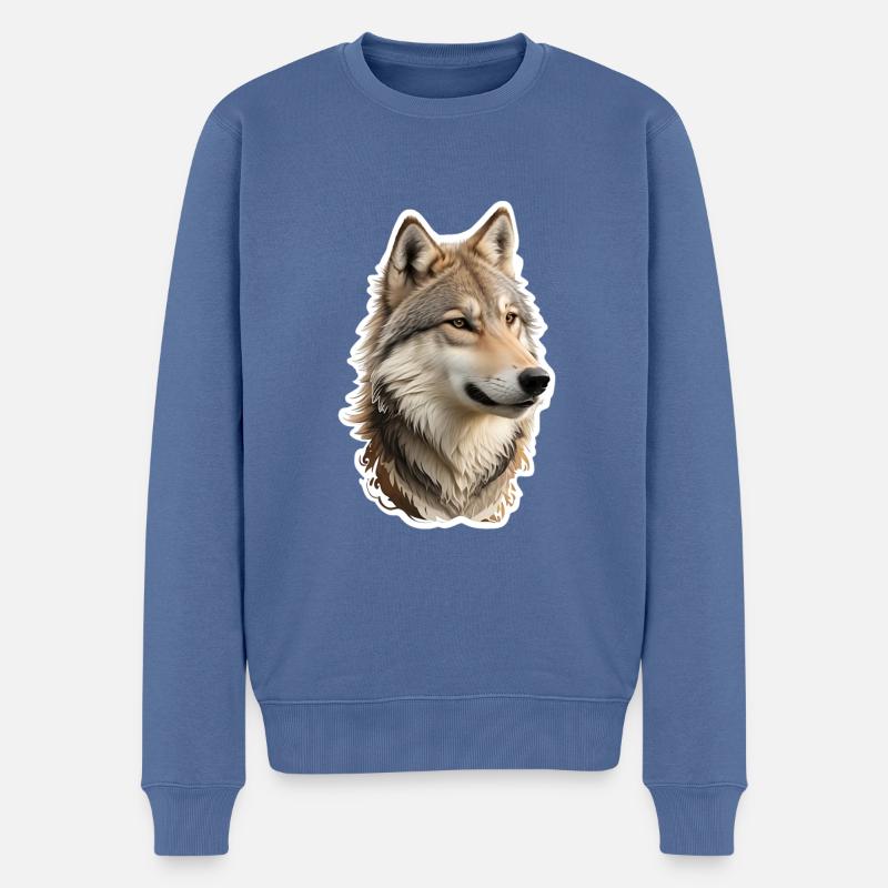 Loup - Pull Premium bio Homme - bleu pigeon