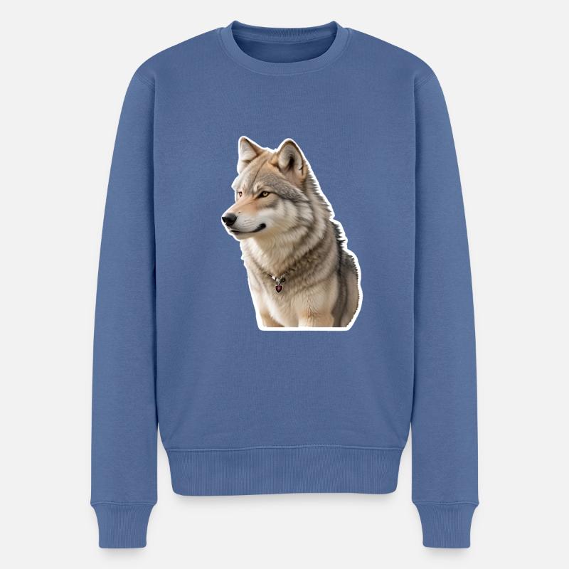 Loup - Pull Premium bio Homme - bleu pigeon
