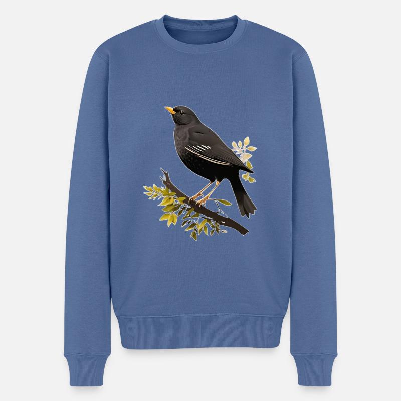 Amsel - Männer Premium Bio Pullover - Taubenblau