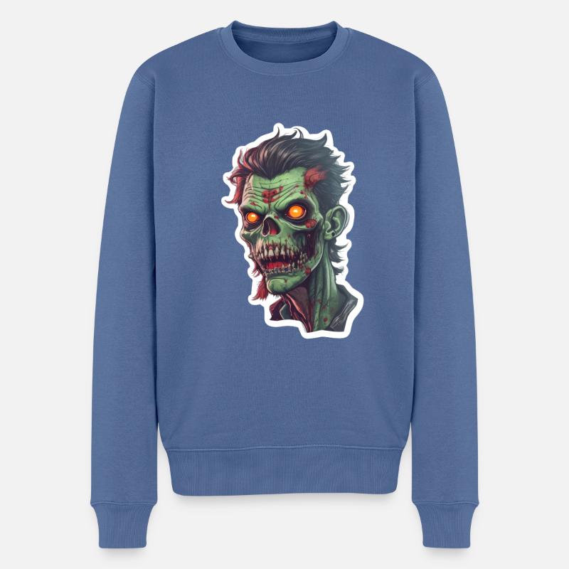Zombie - Männer Premium Bio Pullover - Taubenblau