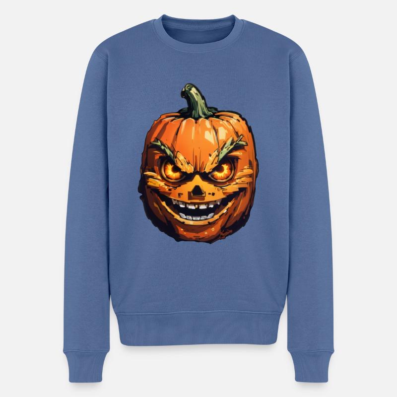 Citrouille d’Halloween - Pull Premium bio Homme - bleu pigeon