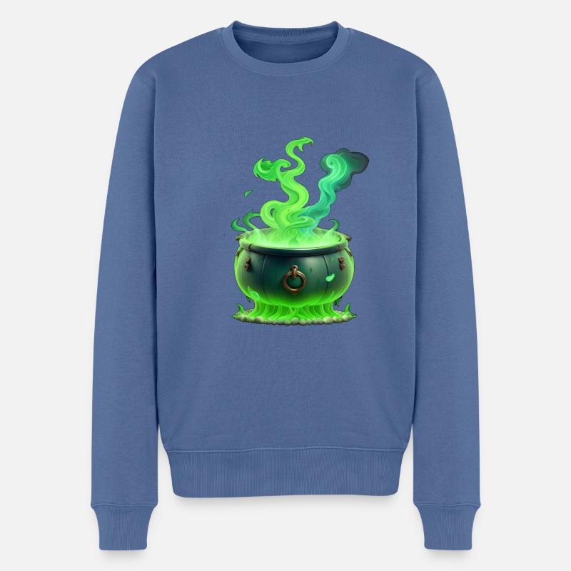 Hexenkessel - Männer Premium Bio Pullover - Taubenblau