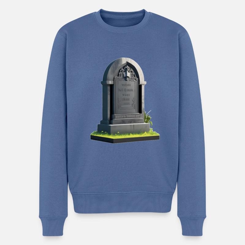 Pierre tombale d’Halloween - Pull Premium bio Homme - bleu pigeon