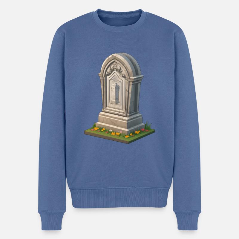 Halloween Grabstein - Männer Premium Bio Pullover - Taubenblau
