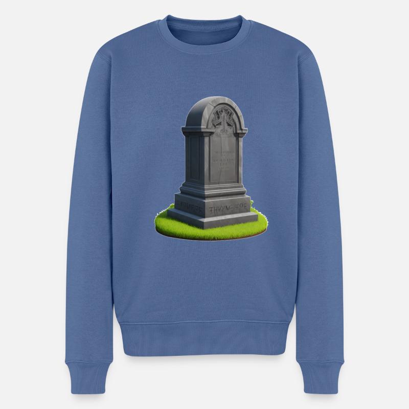 Halloween Grabstein - Männer Premium Bio Pullover - Taubenblau