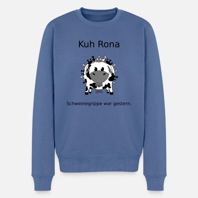 Kuh Rona - Schweinegrippe war gestern - Männer Premium Bio Pullover - Taubenblau