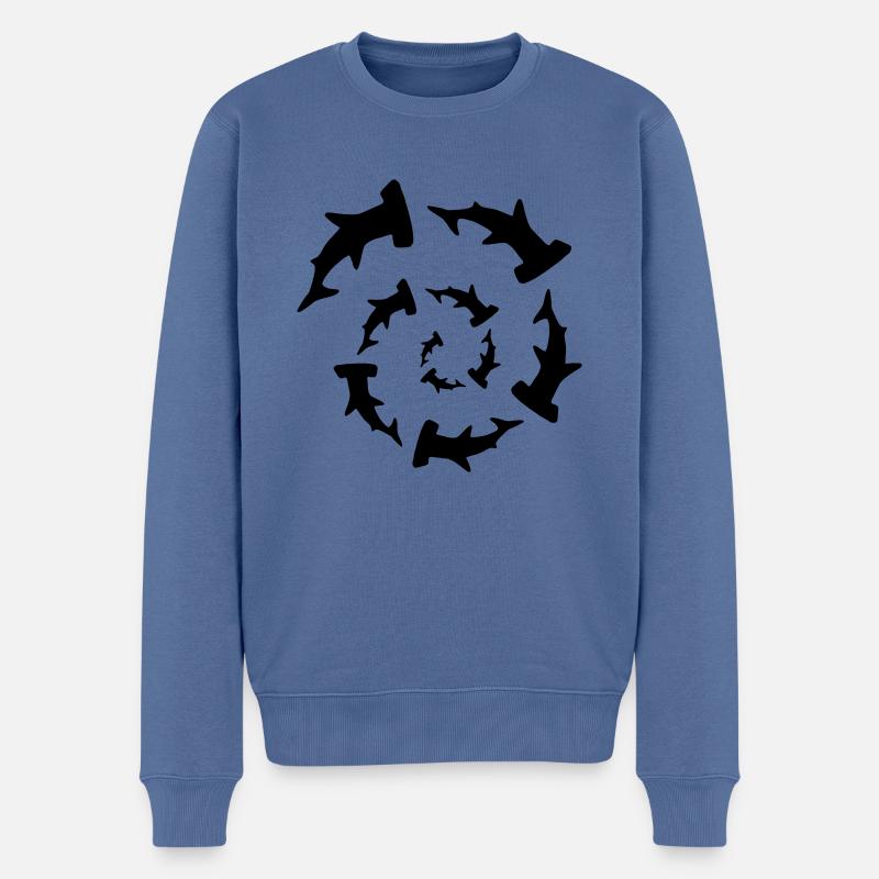 requins 3 - Pull Premium bio Homme - bleu pigeon