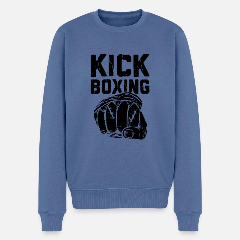 kickboxing kickboxer - Pull Premium bio Homme - bleu pigeon