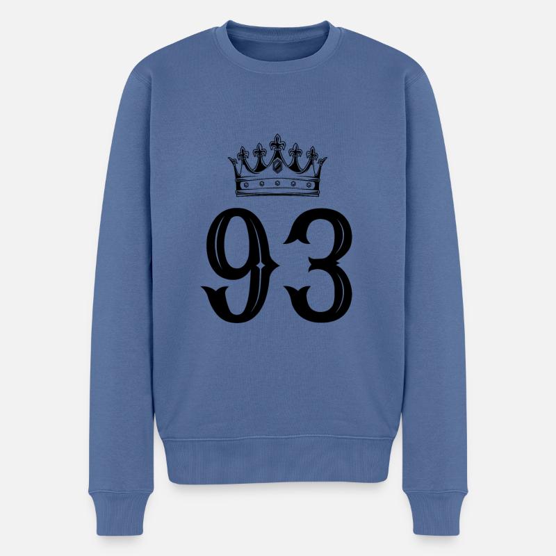 93 Zahl Krone - Männer Premium Bio Pullover - Taubenblau