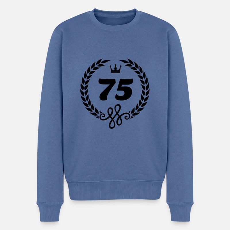 75 ans symbole couronne - Pull Premium bio Homme - bleu pigeon