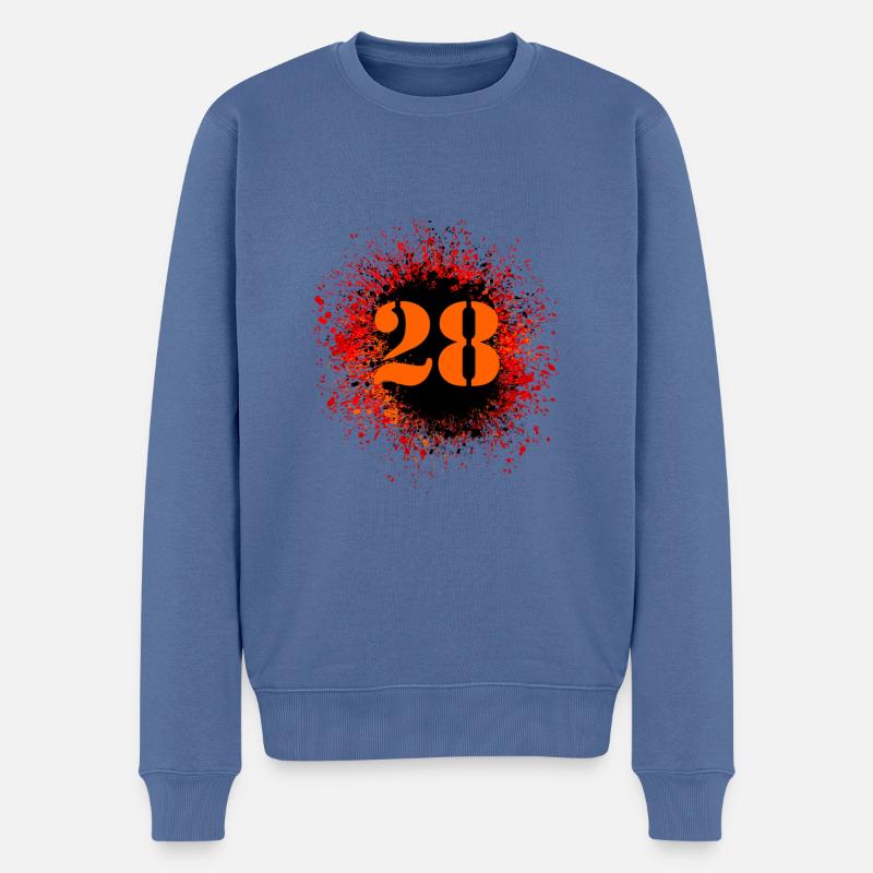 28 nombre de taches - Pull Premium bio Homme - bleu pigeon