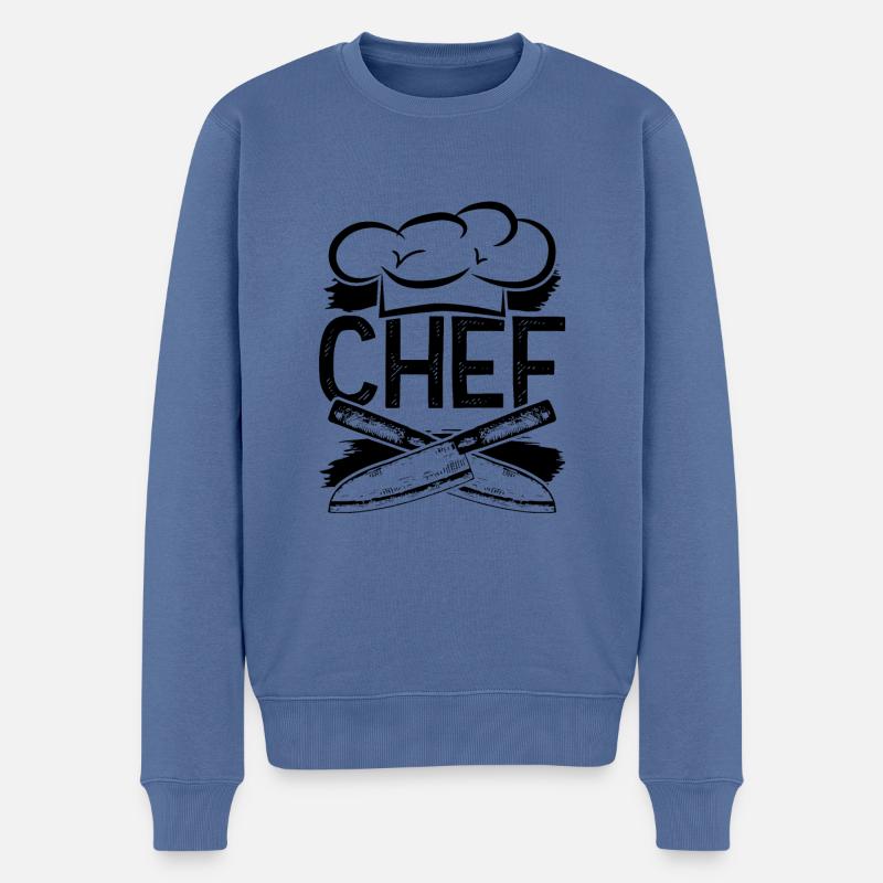 chef kochen - Männer Premium Bio Pullover - Taubenblau
