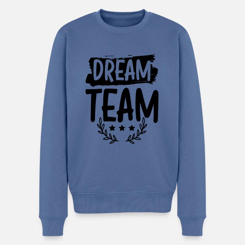 Dream Team - Männer Premium Bio Pullover - Taubenblau