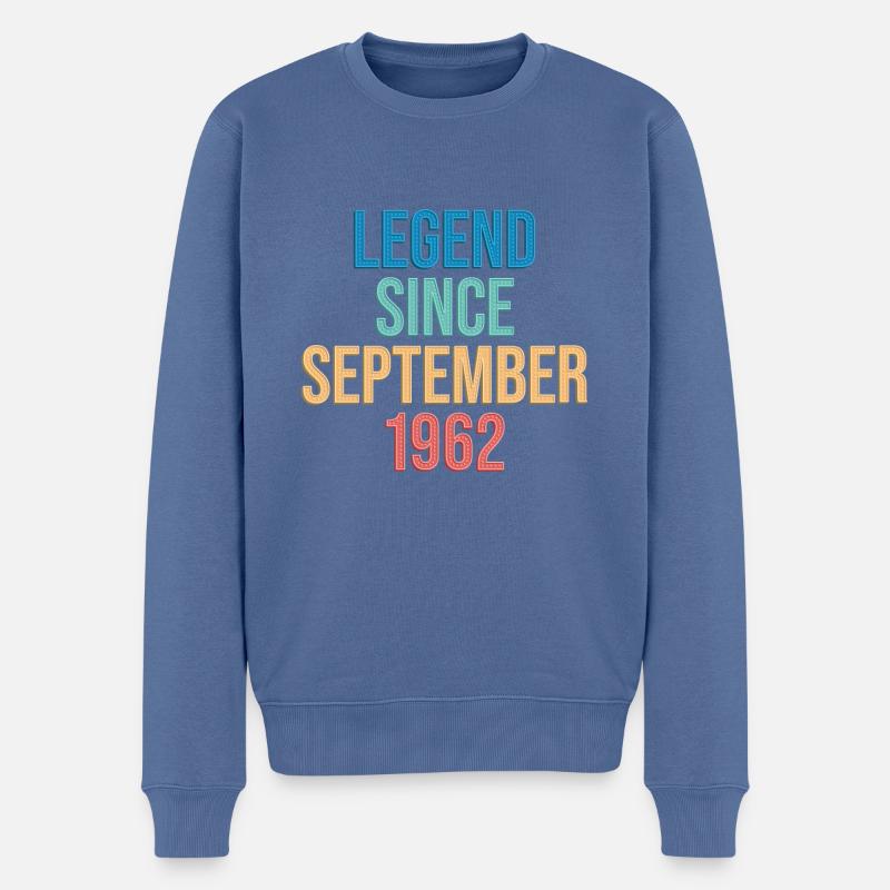 September 1962 - 60. Geburtstag Geschenk. Awesome. - Männer Premium Bio Pullover - Taubenblau