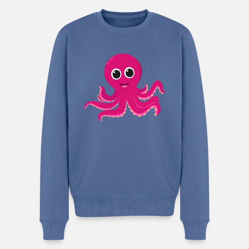 Blæksprutte blæksprutte tentakel - Økologisk premium-sweatshirt til mænd - dueblå