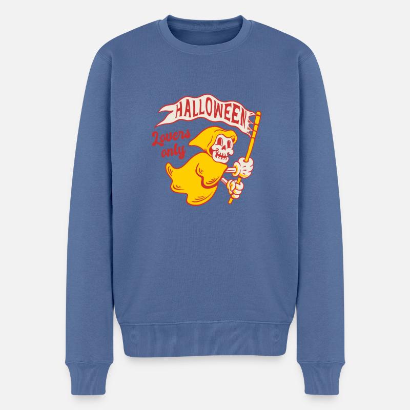 Halloween Lovers Only Sensenmann - Männer Premium Bio Pullover - Taubenblau