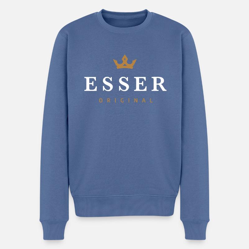 Esser Original Familienlogo - Männer Premium Bio Pullover - Taubenblau