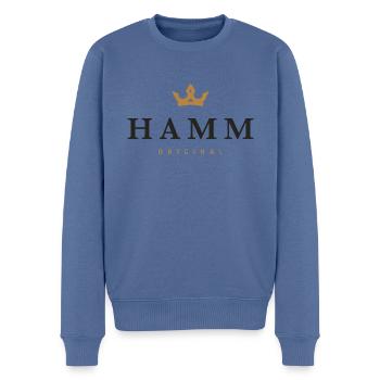 Hamm Original Family Logo - Men's Premium Organic Jumper - stone blue - Front - Nico (187cm)
