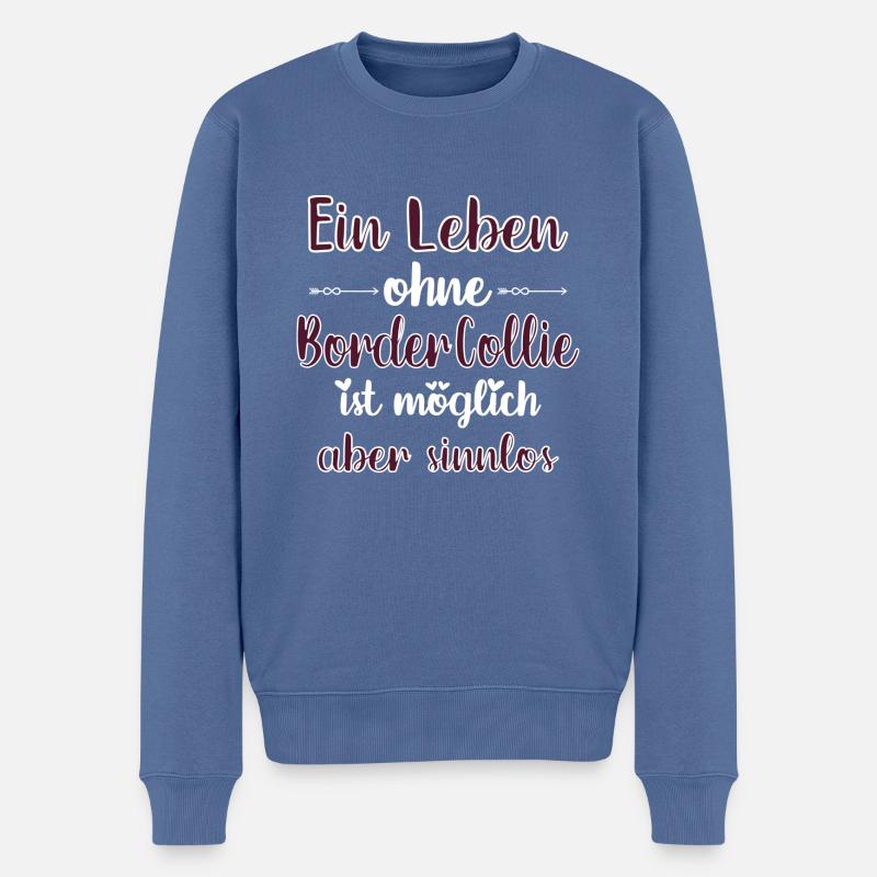 Border Collie - Männer Premium Bio Pullover - Taubenblau