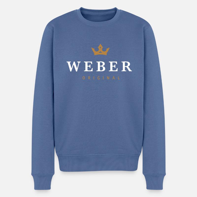 Weber Original Familienlogo - Männer Premium Bio Pullover - Taubenblau