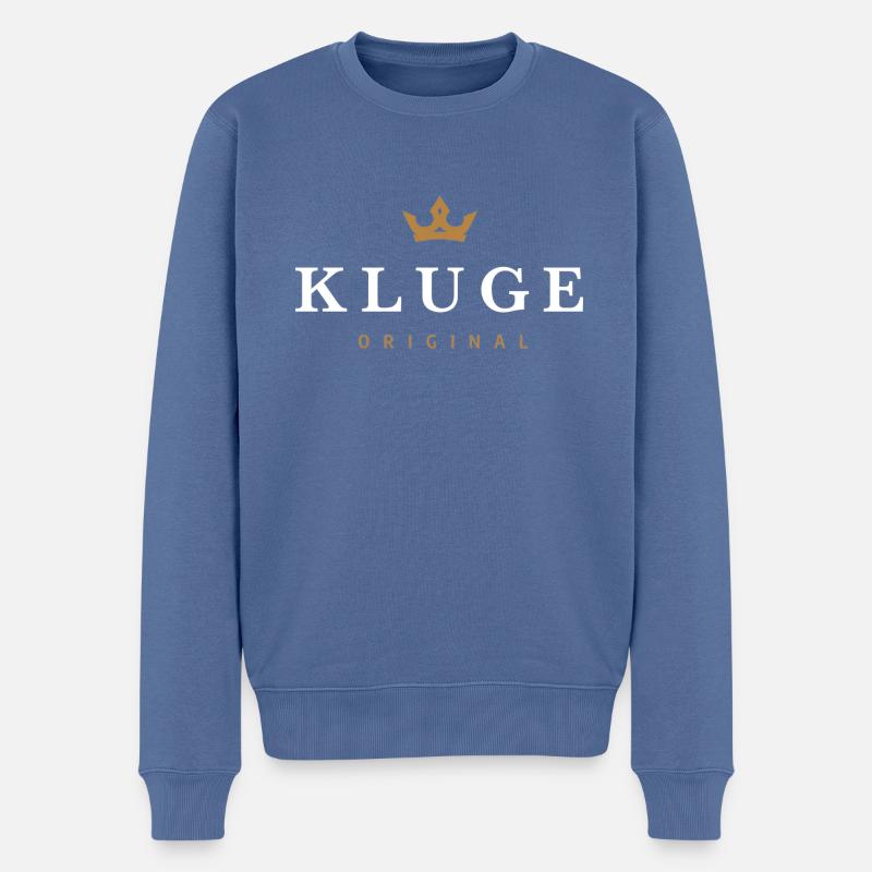 Kluge Original Familienlogo - Männer Premium Bio Pullover - Taubenblau