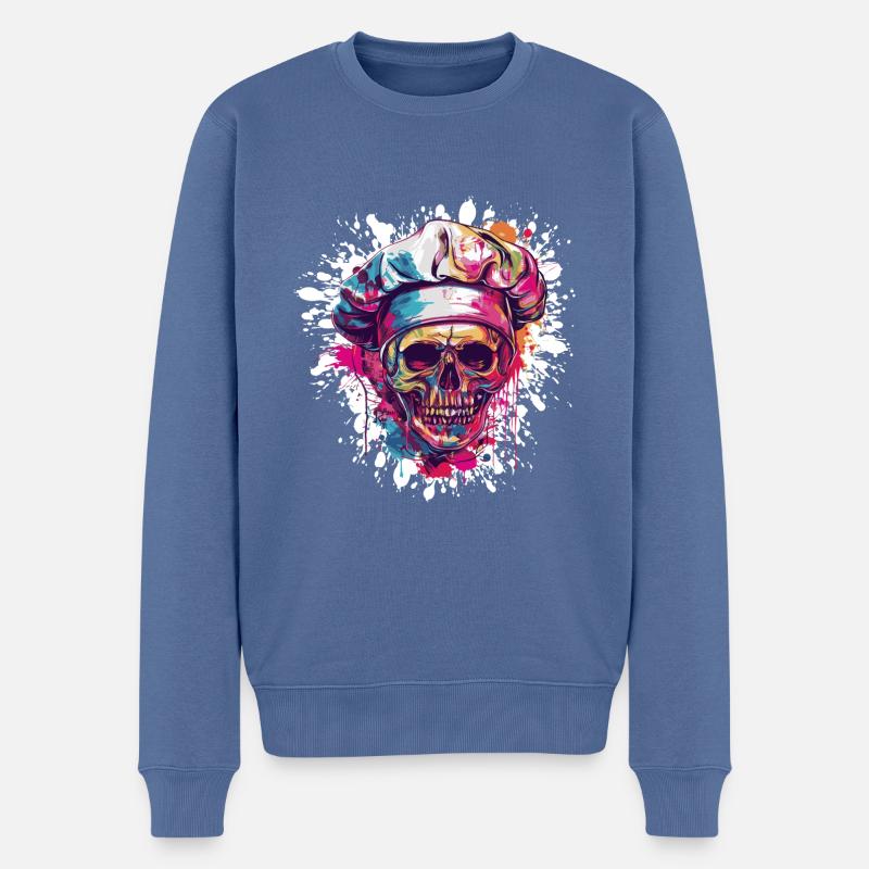 Crâne de chef - Pull Premium bio Homme - bleu pigeon