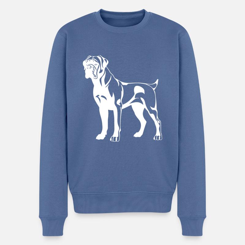 Silhouette de chien bullmastiff - Pull Premium bio Homme - bleu pigeon
